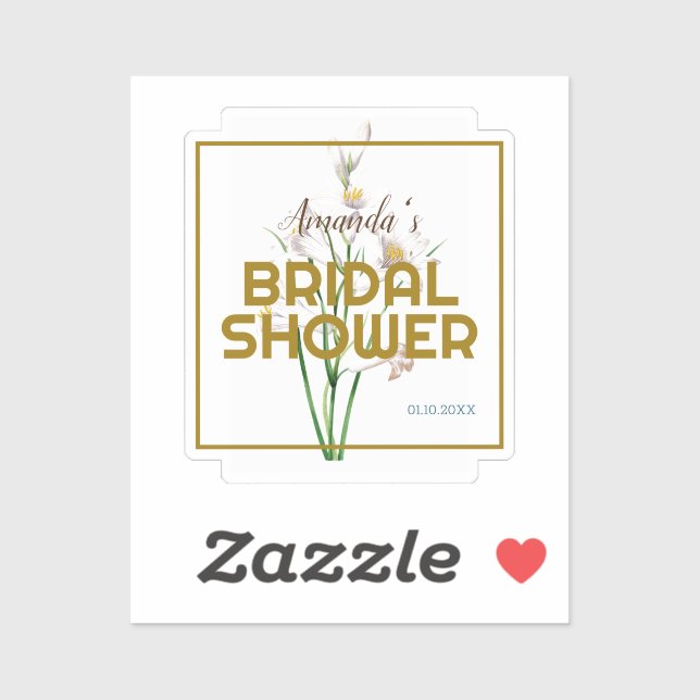 Gold Colour Floral Minimalist Bridal Shower (Sheet)