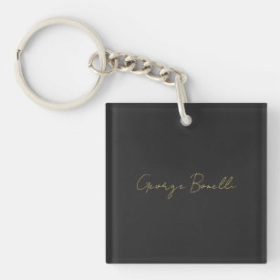 Gold Colour Grey Classical Personal Customise Chic Key Ring