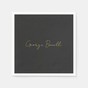 Gold Colour Grey Classical Personal Customise Chic Napkin