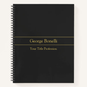 Gold Colour Grey Classical Personal Customise Chic Notebook