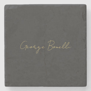 Gold Colour Grey Classical Personal Customise Chic Stone Coaster