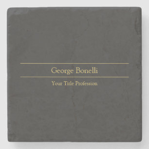 Gold Colour Grey Classical Personal Customise Chic Stone Coaster