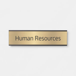 Gold Colour Human Resources Office Door Sign
