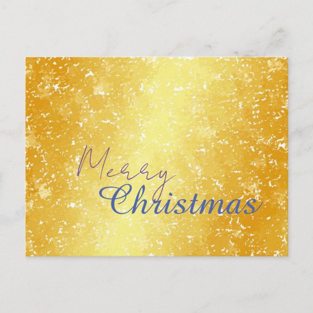 Gold Colour Merry Christmas Family Message New Yea Holiday Postcard (Front)
