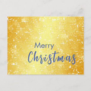 Gold Colour Merry Christmas Family Message New Yea Holiday Postcard