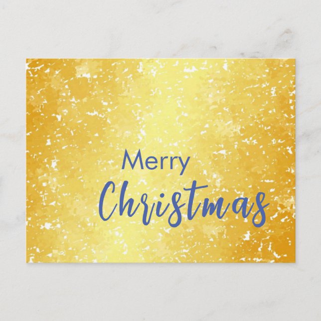 Gold Colour Merry Christmas Family Message New Yea Holiday Postcard (Front)