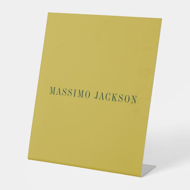 Gold Colour Minimalist Plain Modern  Pedestal Sign (Front)