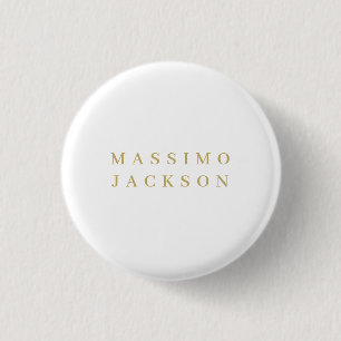 Gold Colour Minimalist Professional Serif Font 3 Cm Round Badge