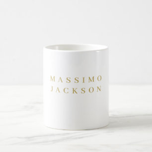 Gold Colour Minimalist Professional Serif Font Coffee Mug
