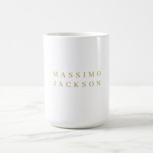 Gold Colour Minimalist Professional Serif Font Coffee Mug
