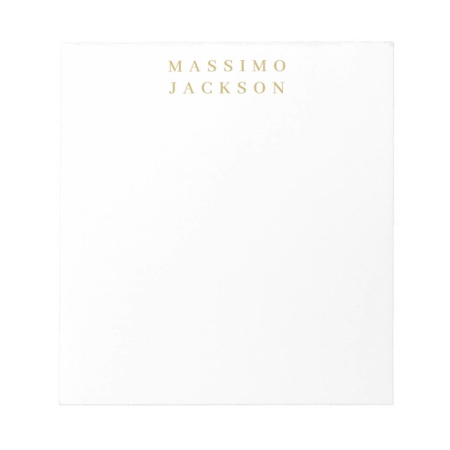Gold Colour Minimalist Professional Serif Font Notepad (Front)