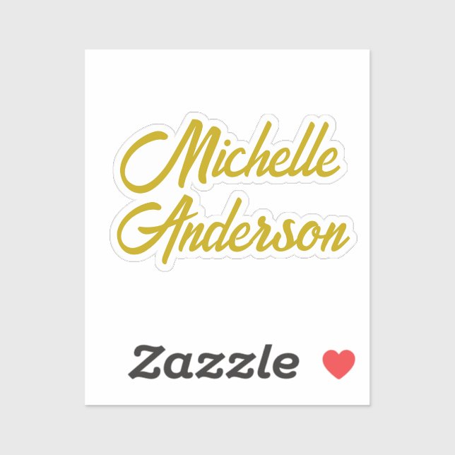Gold Colour Modern Minimalist Handwrite Name (Sheet)