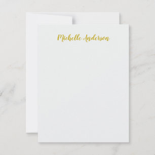 Gold Colour Modern Minimalist Handwriting Name Card
