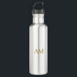Gold Colour Monogram Initials Calligraphy Pro 710 Ml Water Bottle<br><div class="desc">Represent yourself with this modern,  elegant design. This template can be customised to meet all professional occupations.</div>