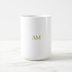Gold Colour Monogram Initials Calligraphy Pro Coffee Mug