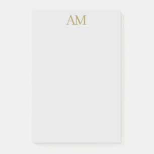 Gold Colour Monogram Initials Calligraphy Pro Post-it Notes