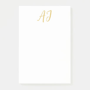 Gold Colour Monogram Professional Classical Initia Post-it Notes