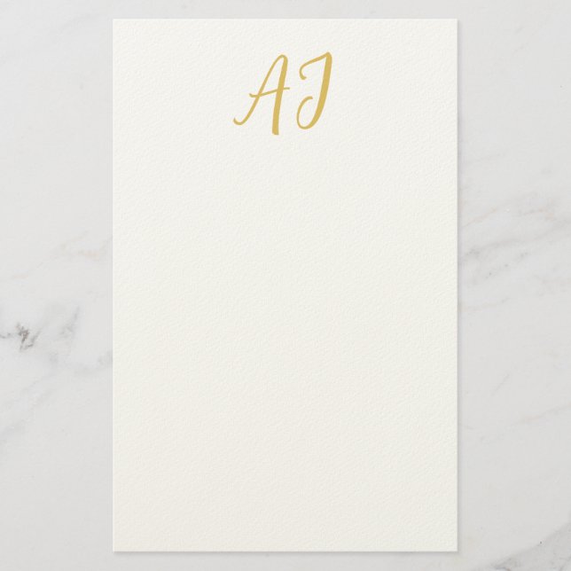 Gold Colour Monogram Professional Classical Initia Stationery (Front)
