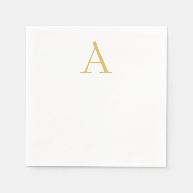 Gold Colour Monogram Professional Custom Napkin (Front)