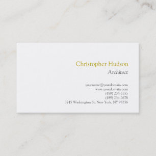 Gold Colour Name Minimalist Simple Plain  Business Card