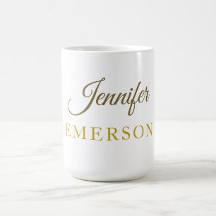Gold colour name professional minimalist modern coffee mug