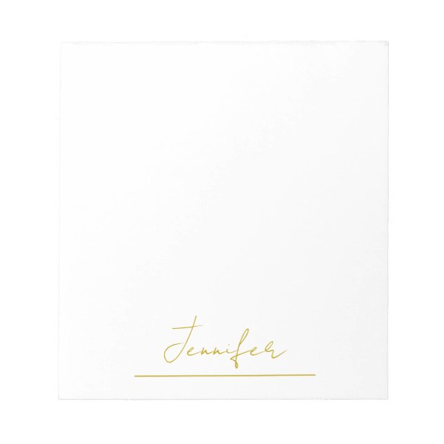 Gold colour name professional minimalist modern   notepad (Front)