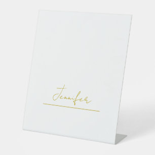 Gold colour name professional minimalist modern   pedestal sign
