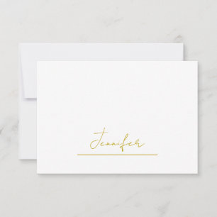 Gold colour name professional minimalist modern thank you card