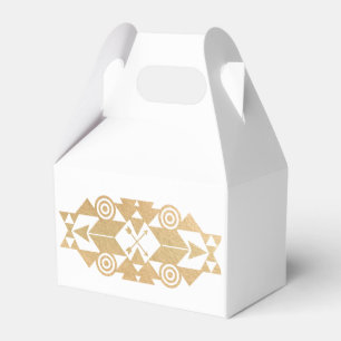 Gold Colour Nordic Pattern on White Favour Box