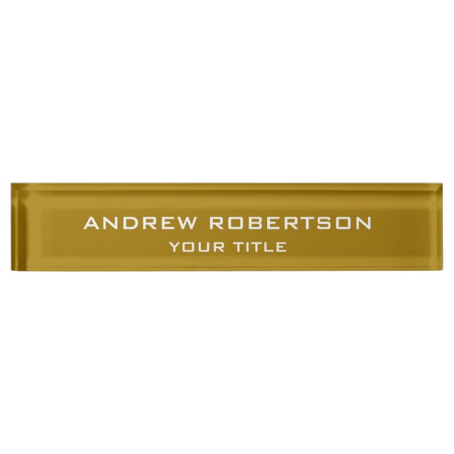 Gold Colour Plain Elegant Minimalist Simple Nameplate (Front)