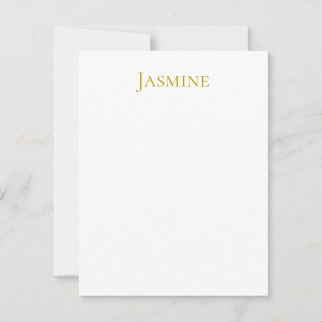 Gold Colour Plain Minimalist Professional Name  Card (Front)