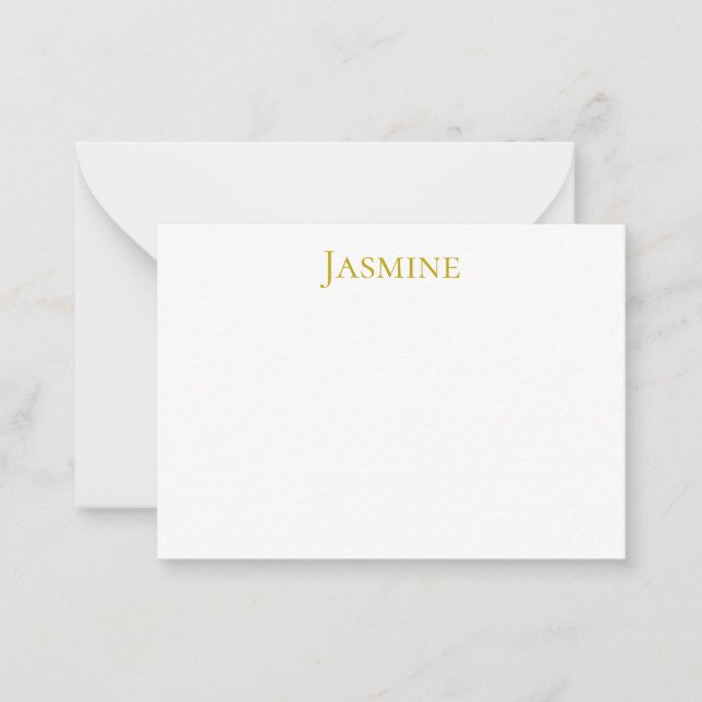 Gold Colour Plain Minimalist Professional Name  Card (Front)