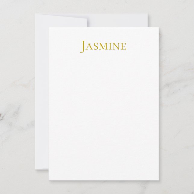 Gold Colour Plain Minimalist Professional Name  Card (Front)