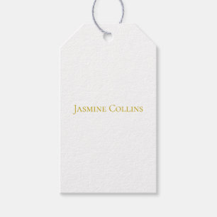 Gold Colour Plain Minimalist Professional Name Gift Tags