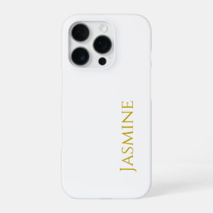 Gold Colour Plain Minimalist Professional Name iPhone 16 Pro Case