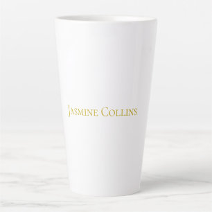 Gold Colour Plain Minimalist Professional Name Latte Mug