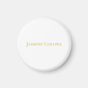 Gold Colour Plain Minimalist Professional Name Magnet