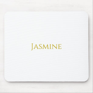 Gold Colour Plain Minimalist Professional Name  Mouse Pad