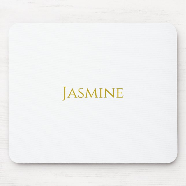 Gold Colour Plain Minimalist Professional Name  Mouse Pad (Front)