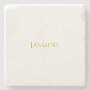 Gold Colour Plain Minimalist Professional Name  Stone Coaster