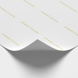 Gold Colour Plain Minimalist Professional Name Wrapping Paper