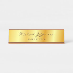 Gold Colour Professional Handwriting Script Desk Name Plate