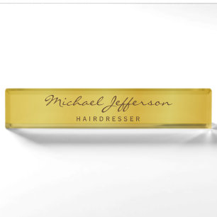Gold Colour Professional Handwriting Script Nameplate