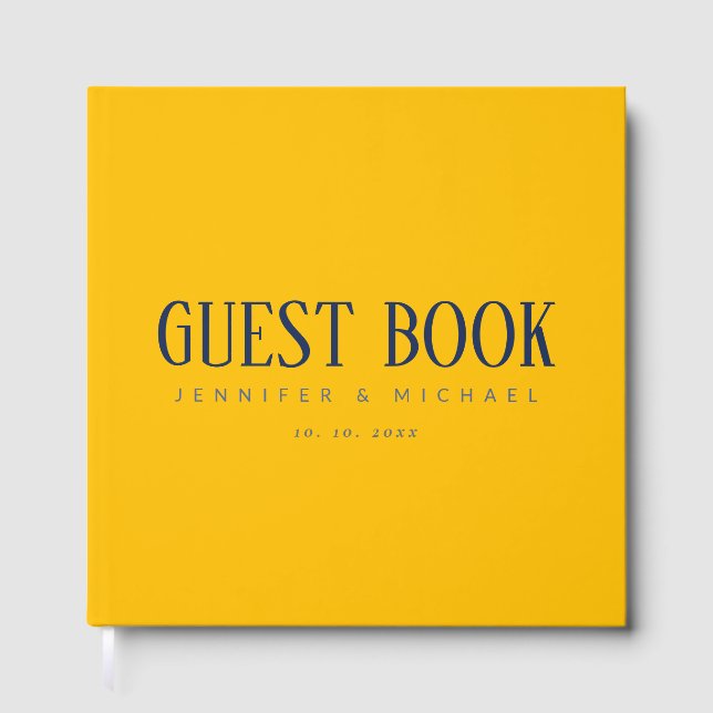 Gold Colour Professional Modern Elegant Guest Book (Front)