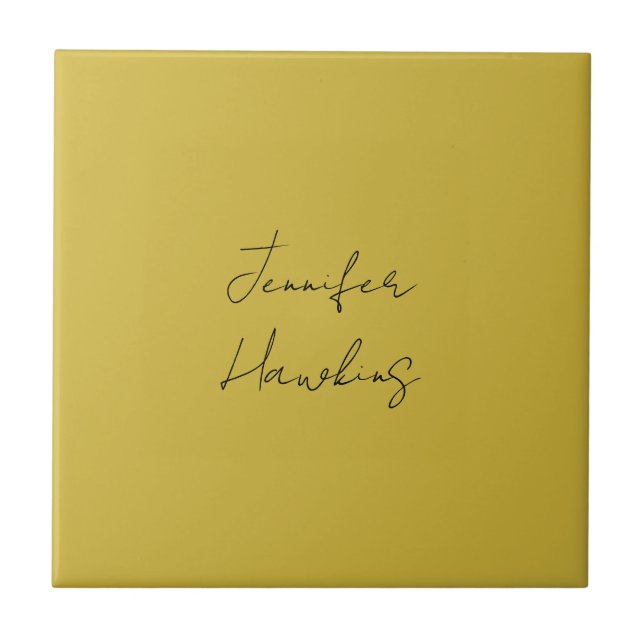 Gold colour professional plain handwriting ceramic tile (Front)