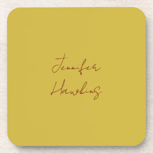Gold colour professional plain handwriting coaster