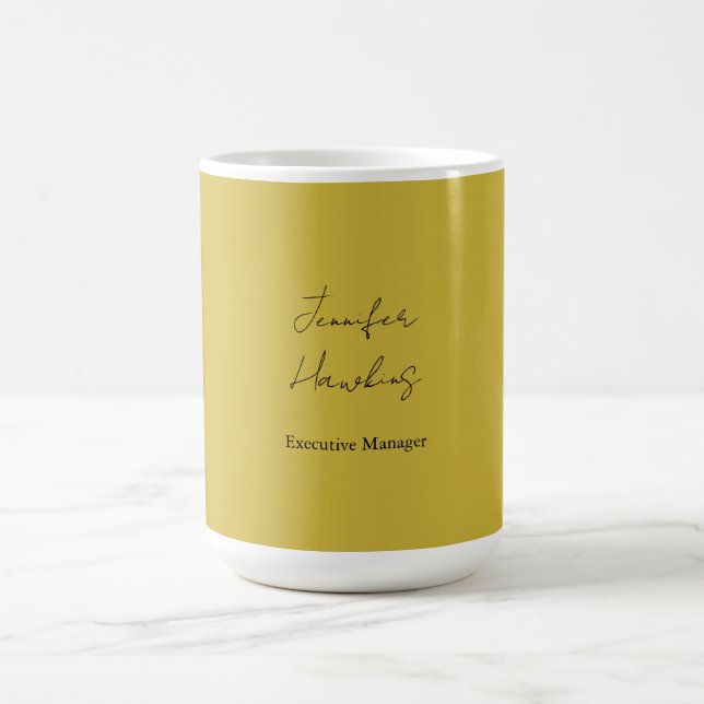 Gold colour professional plain handwriting coffee mug (Center)