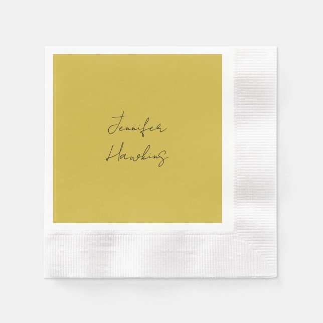 Gold colour professional plain handwriting napkin (Front)