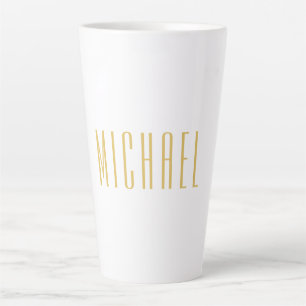 Gold Colour Professional Trendy Minimalist Name Latte Mug