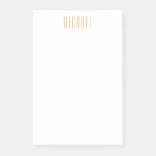 Gold Colour Professional Trendy Minimalist Name Post-it Notes